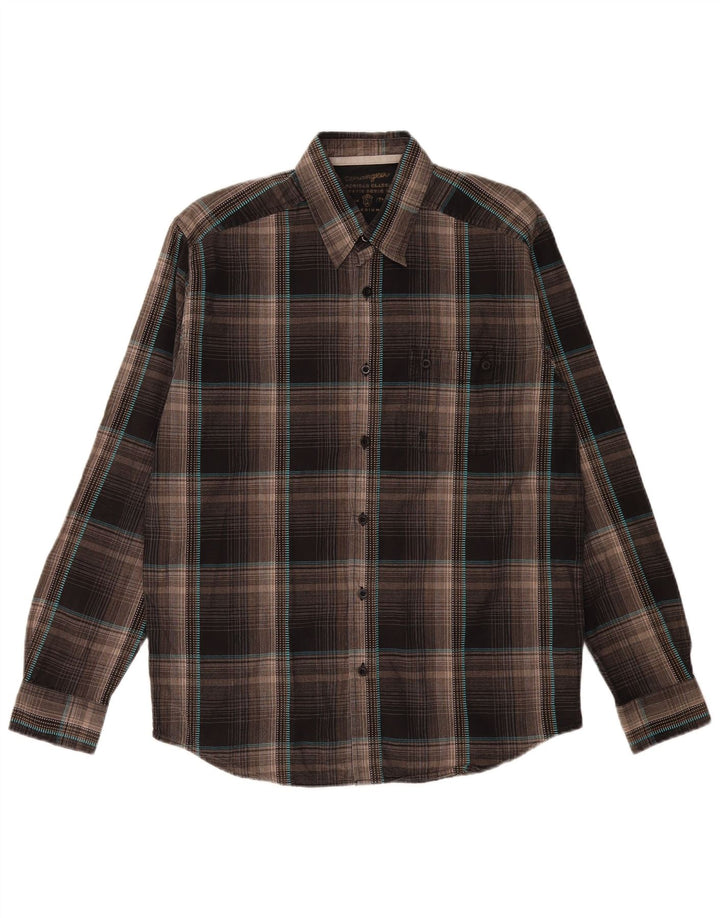 WRANGLER Chemise en flanelle pour homme en coton à carreaux marron moyen