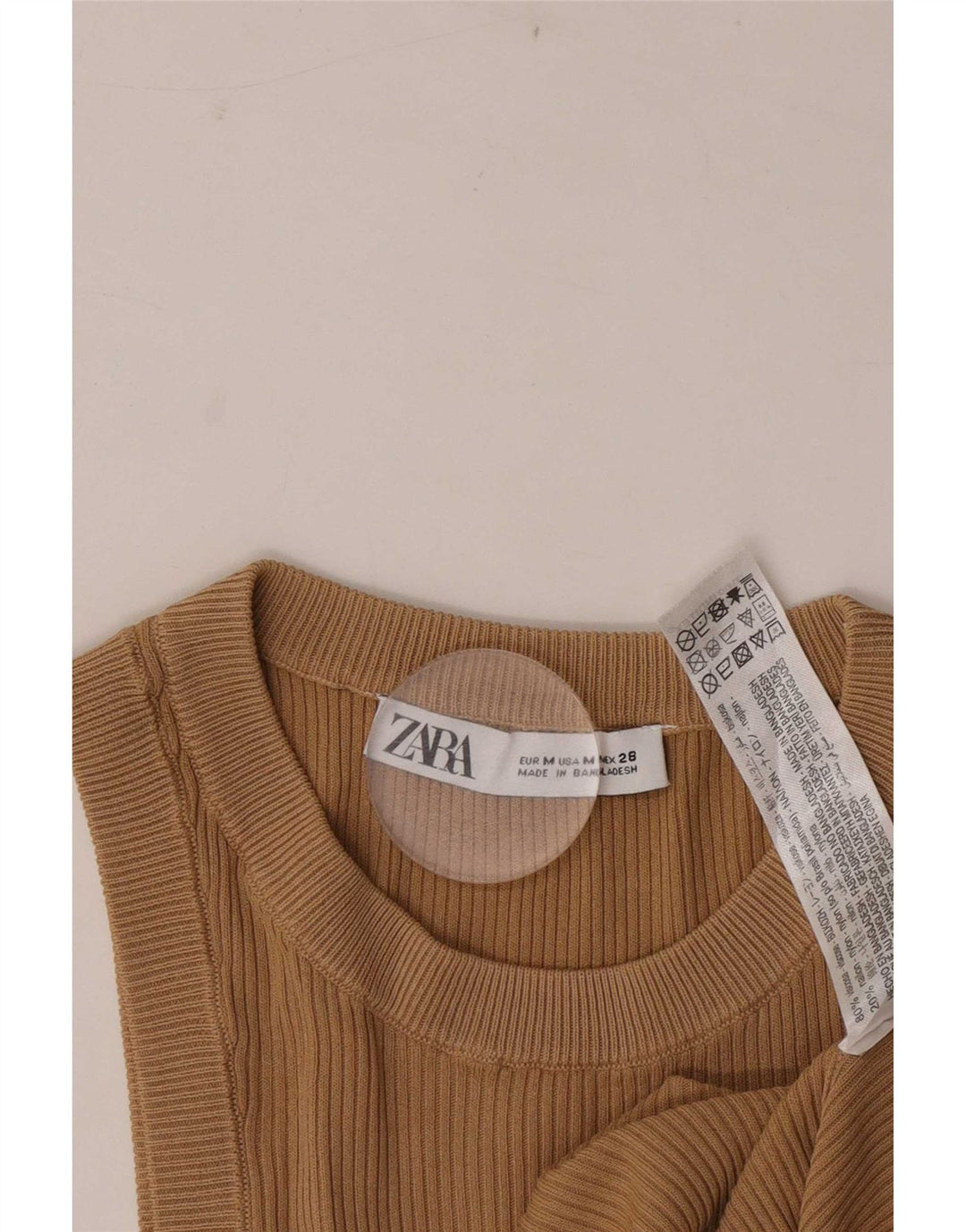 Zara Femme Débardeur UK 12 Marron Moyen Polyester