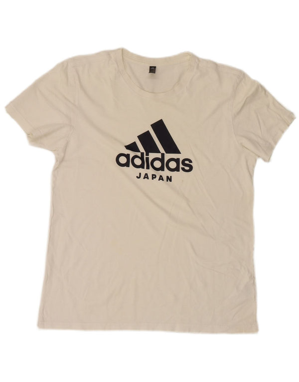 Adidas T-Shirt Graphique Homme Blanc Moyen