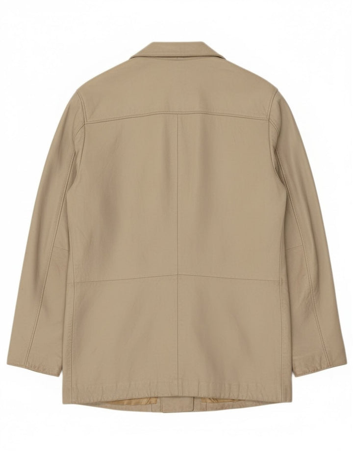 Marcos Veste blazer en cuir à 2 boutons pour femme IT 44 Cuir beige moyen
