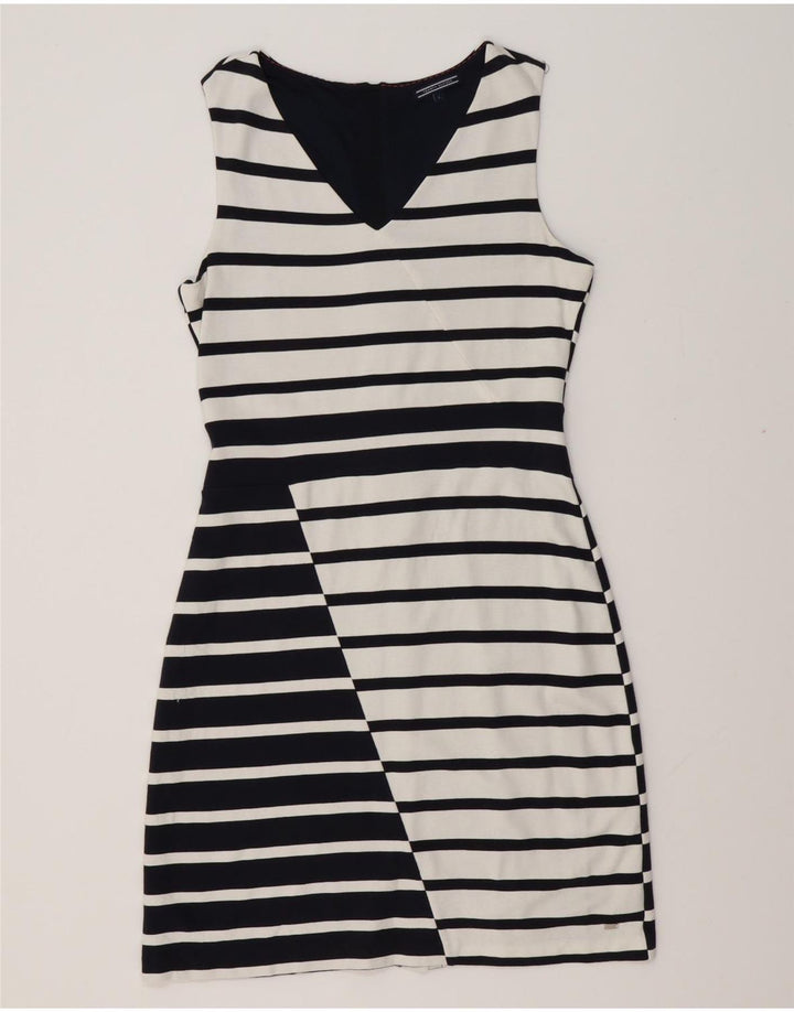 TOMMY HILFIGER Robe fourreau sans manches pour femme UK 14 Large Rayé Blanc