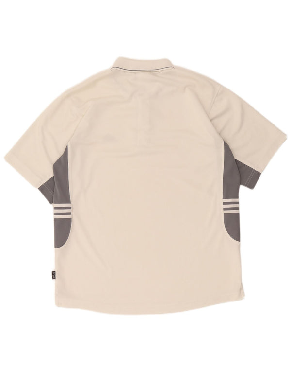 Adidas Polo Climalite pour homme UK 40/42 Blanc moyen Colourblock