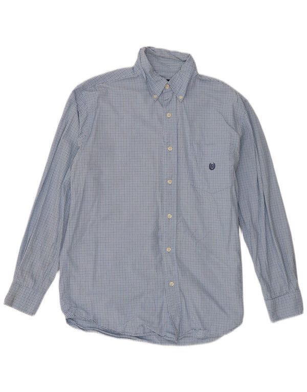 Chemise Homme Chaps Coton Vichy Bleu Moyen
