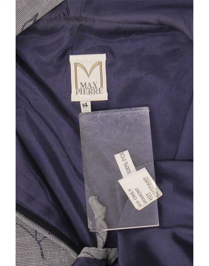 Max Pierre Gilet à capuche pour femme UK 44 Large Gris Floral Polyester