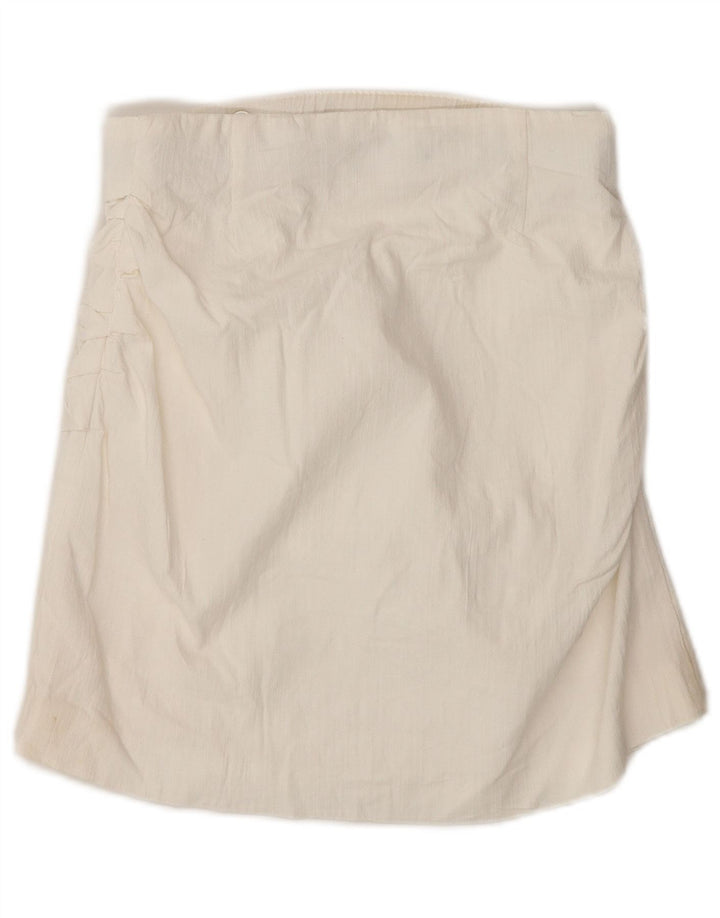 Zara Femme Mini Jupe Portefeuille Petit W26 Blanc