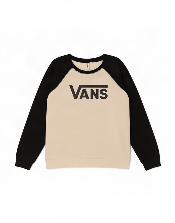 Vans Sweat-shirt graphique pour femme UK 16 Large Off White Colourblock