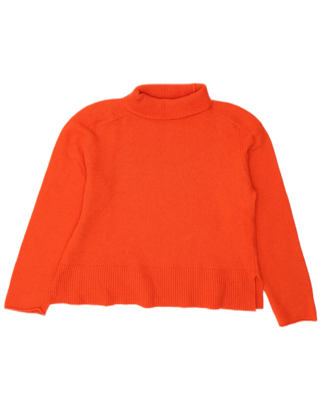 Massimo Dutti Pull court à col roulé pour femme UK 16 Grande laine orange