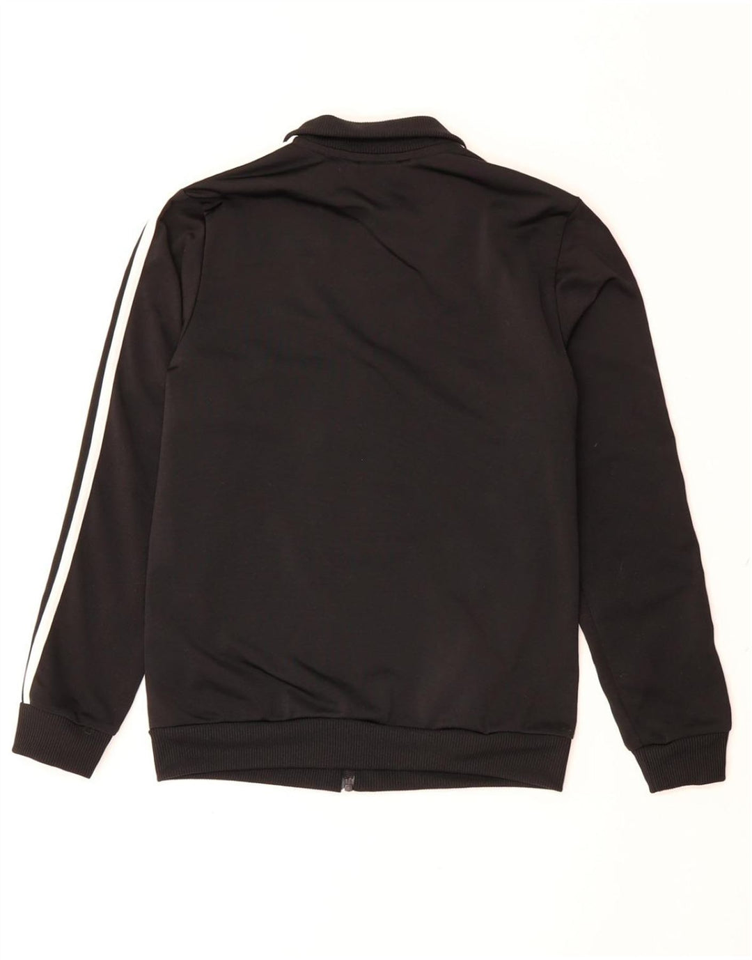 ADIDAS Boys Tracksuit Top Jacket 11-12 Years Black Colourblock Polyester
