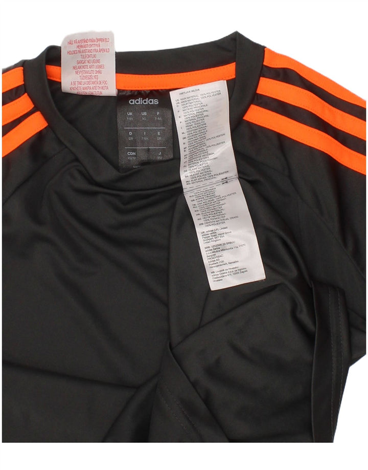 Adidas Garçon Climalite T-Shirt Top 7-8 ans Gris Polyester