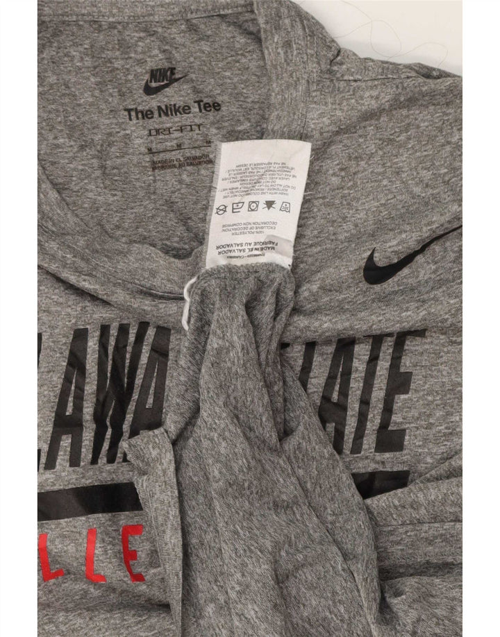 Nike Haut graphique à manches longues pour femme UK 12 Polyester moucheté gris moyen