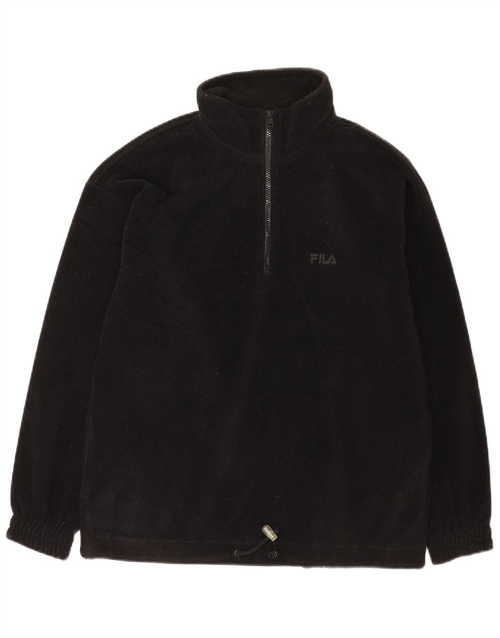 Fila Pull polaire à col zippé pour homme IT 46 Small Noir