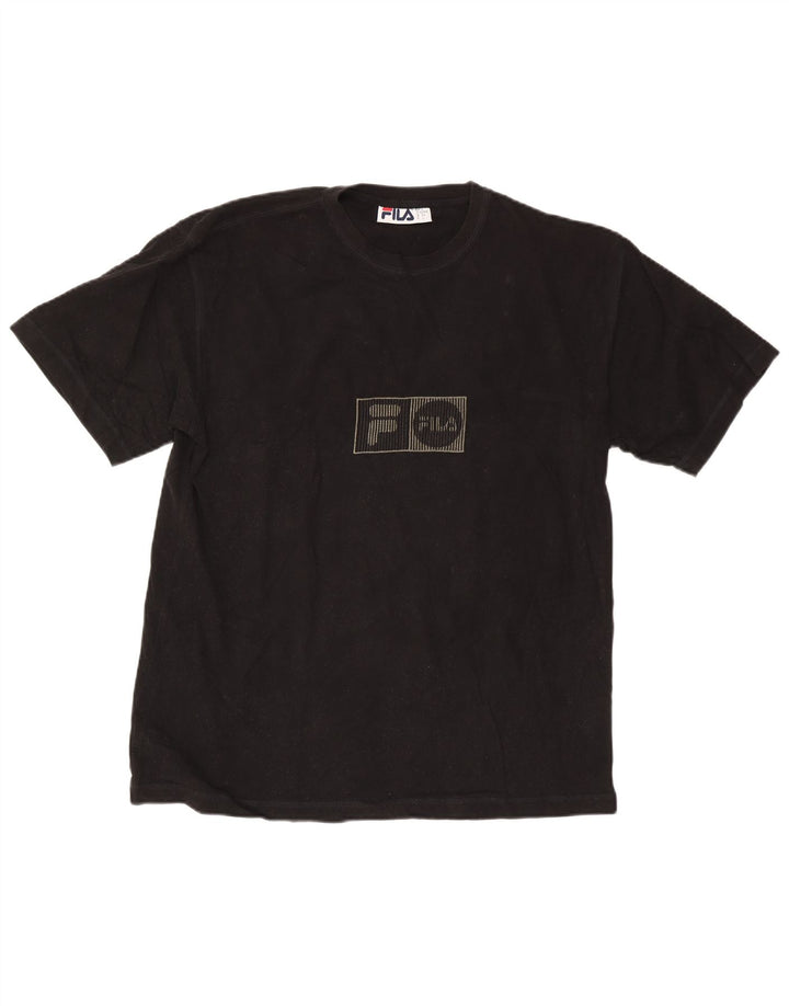 Fila T-shirt graphique pour hommes, grand, noir, coton