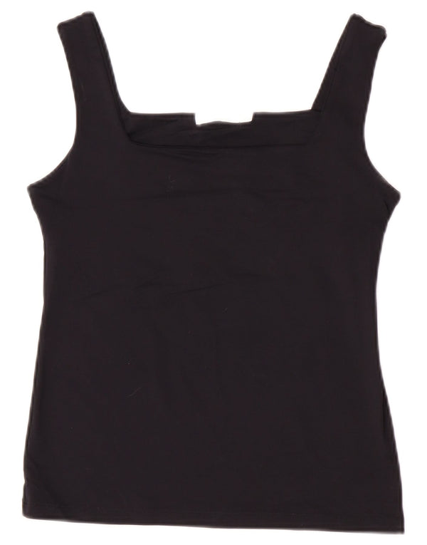 Zara Femmes Crop Cami Top UK 12 Moyen Noir