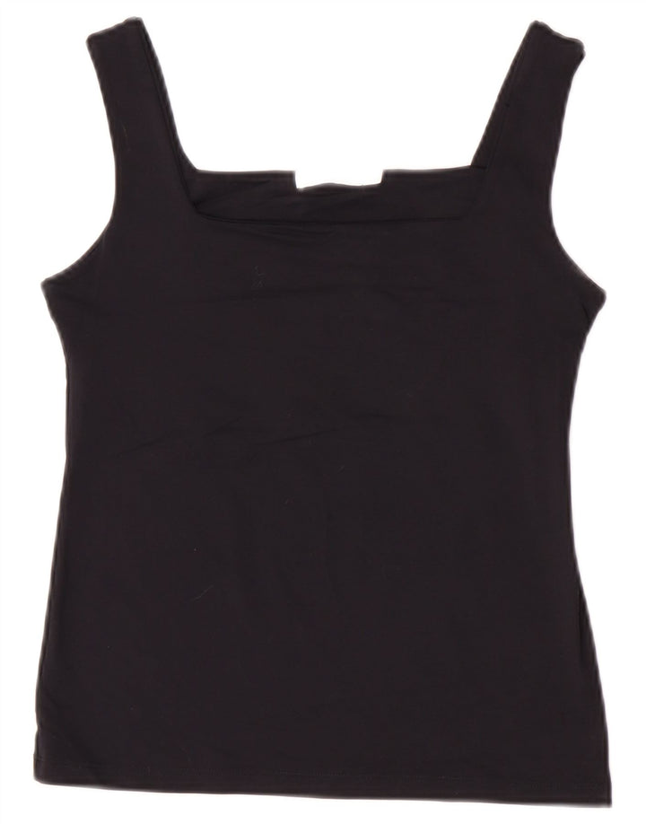 Zara Femmes Crop Cami Top UK 12 Moyen Noir