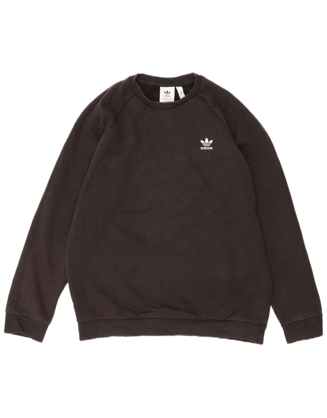 Adidas Sweat-shirt pour homme en coton noir Taille L
