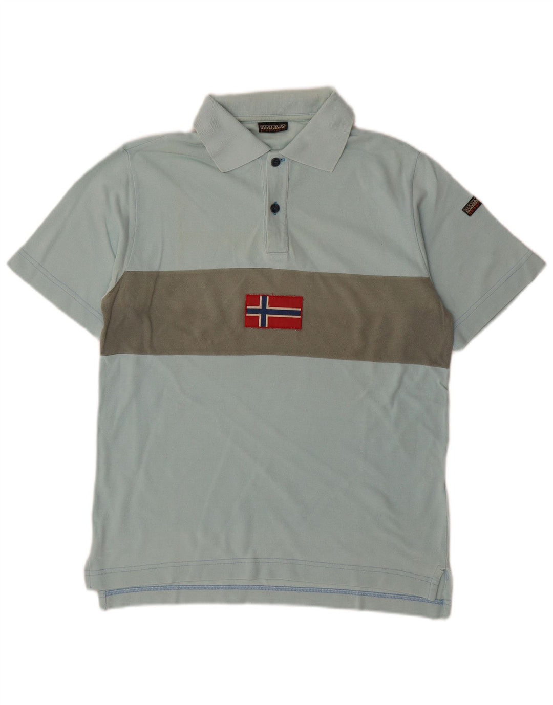 NAPAPIJRI Polo Geographic Homme Petit Bleu Colorblock Coton