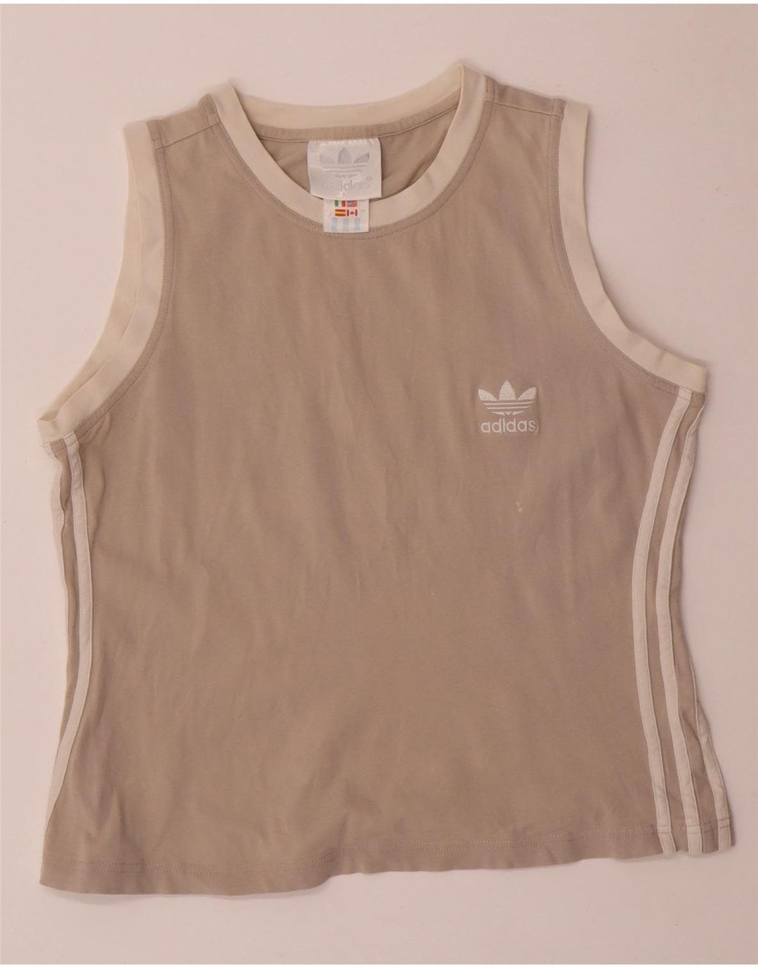 ADIDAS Débardeur court pour femme UK 14 Large Gris