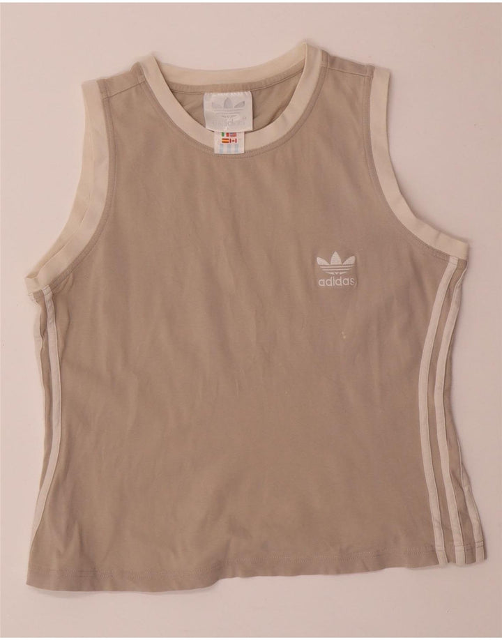 ADIDAS Débardeur court pour femme UK 14 Large Gris