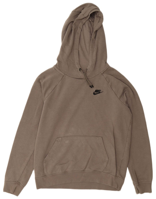 Nike Pull à capuche surdimensionné pour femme UK 10 Petit coton gris
