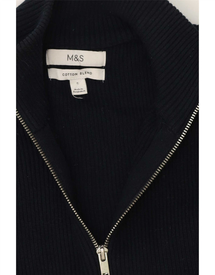 Marks & Spencer Pull Cardigan Homme Petit Bleu Marine Coton