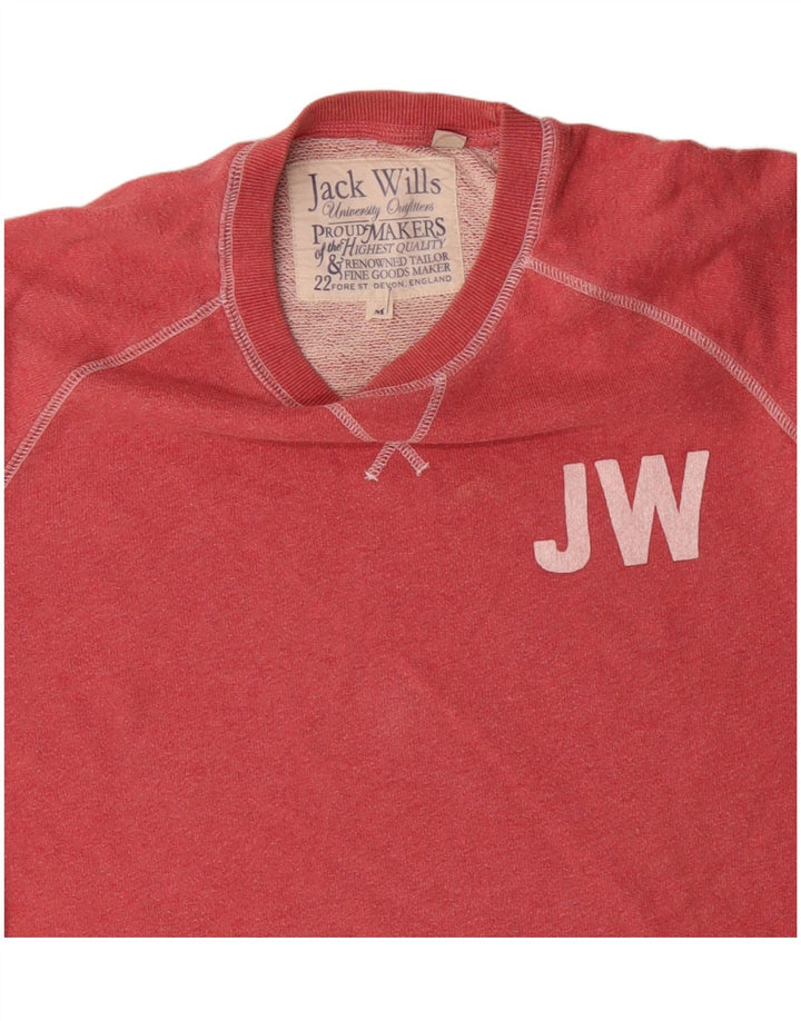 JACK WILLS Sweat-Shirt Graphique Homme Rouge Moyen Coton