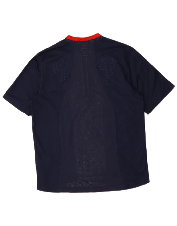 Adidas T-Shirt Climacool Zip Neck Homme Bleu Marine Colorblock