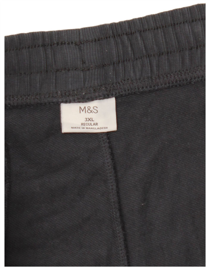MARKS & SPENCER Mens Regular Tracksuit Trousers 3XL  Grey Cotton