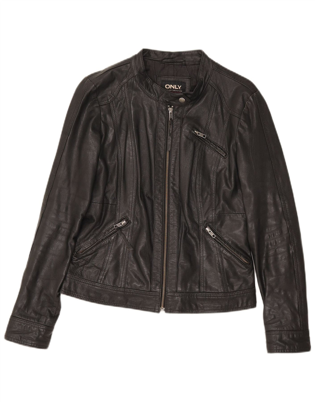 Only Veste de course en cuir pour femme IT 38 XS Cuir noir