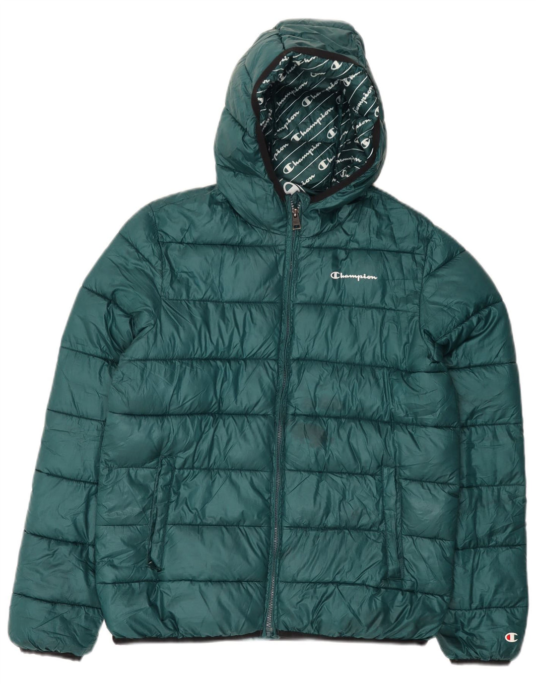 Champion Veste matelassée à capuche pour garçon 15-16 ans 2XL Vert Polyester