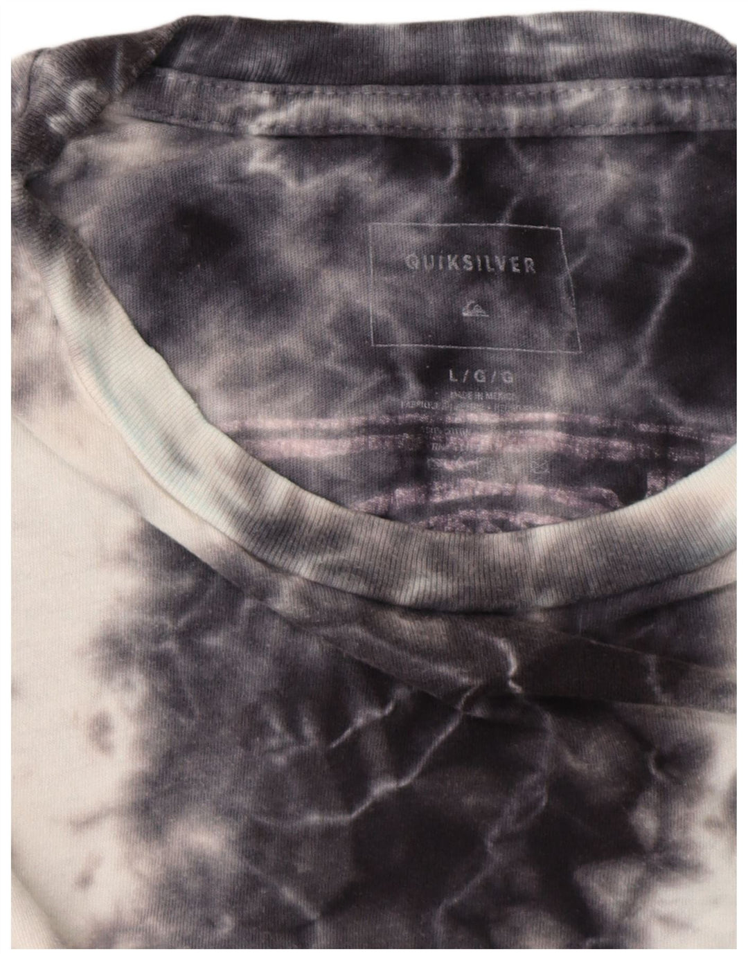 Quiksilver T-shirt graphique pour femme UK 16 Large Bleu marine Tie Dye