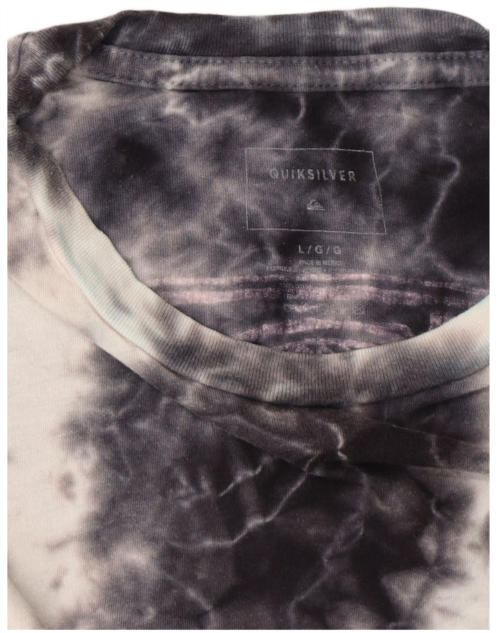 Quiksilver T-shirt graphique pour femme UK 16 Large Bleu marine Tie Dye