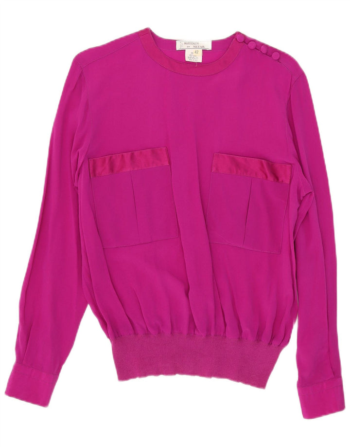 Mizar Chemisier à manches longues pour femme IT 42 en soie rose moyen