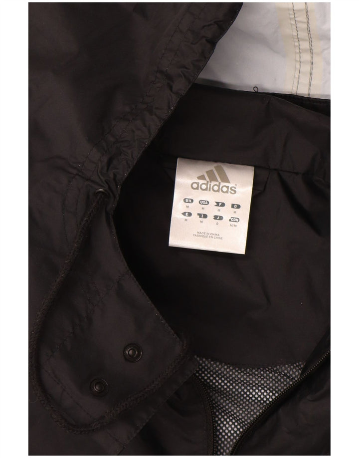 Adidas Veste de pluie à capuche pour homme UK 38 Medium Noir Polyamide
