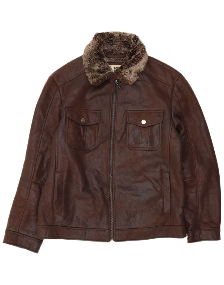 London Fog Veste Sherpa Heritage pour Homme UK 38 Acrylique Marron Moyen