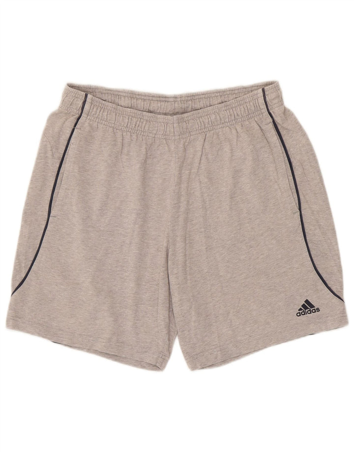 Adidas Short de Sport Homme Gris Moyen Coton