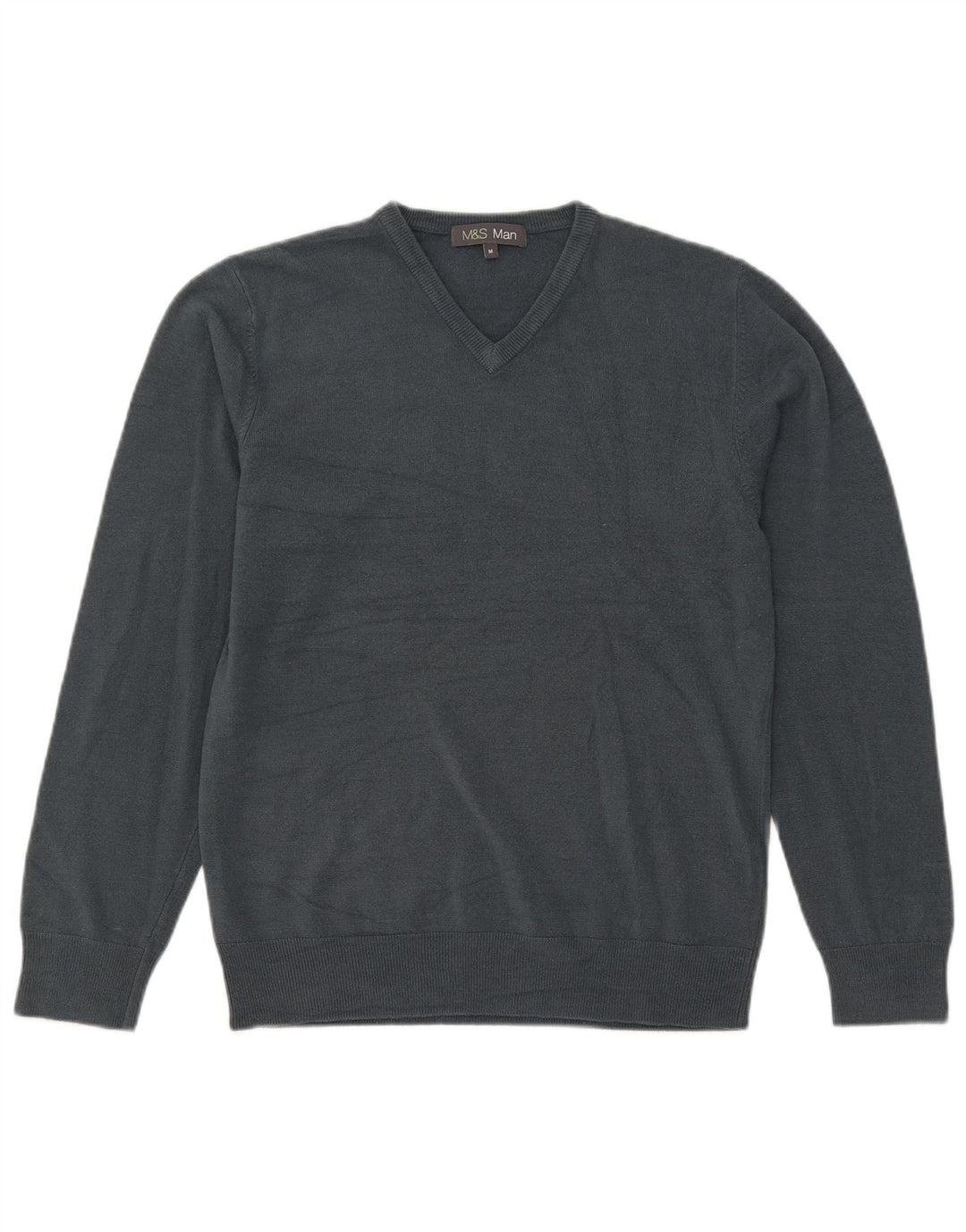 Marks & Spencer Pull Col V Homme Gris Moyen Acrylique