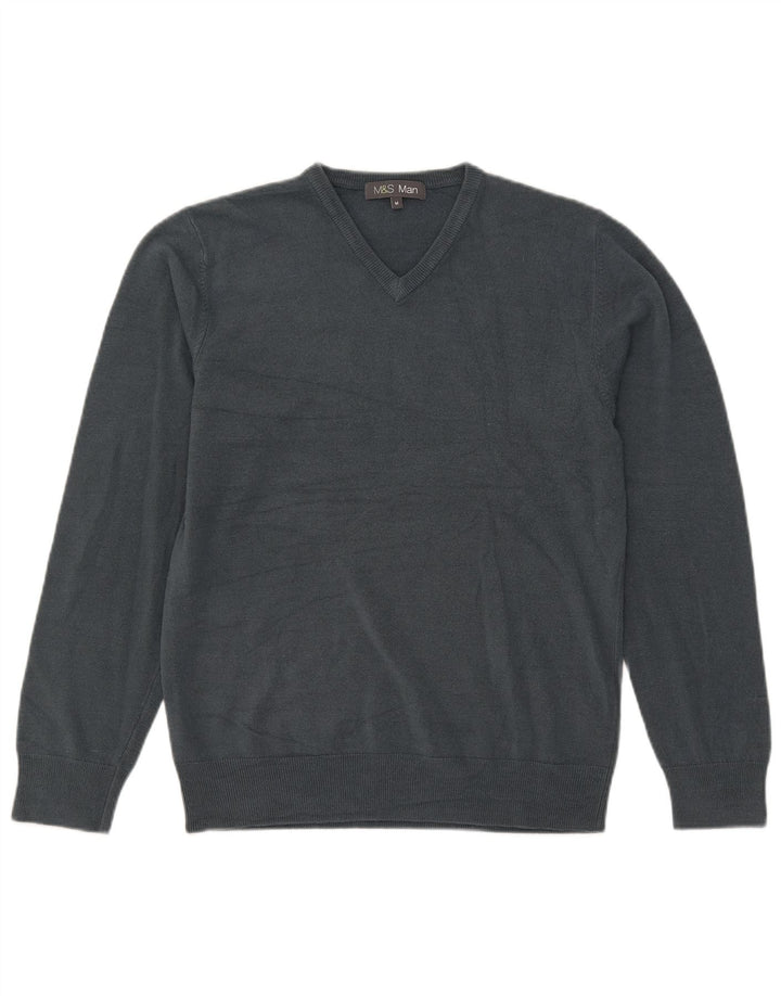 Marks & Spencer Pull Col V Homme Gris Moyen Acrylique