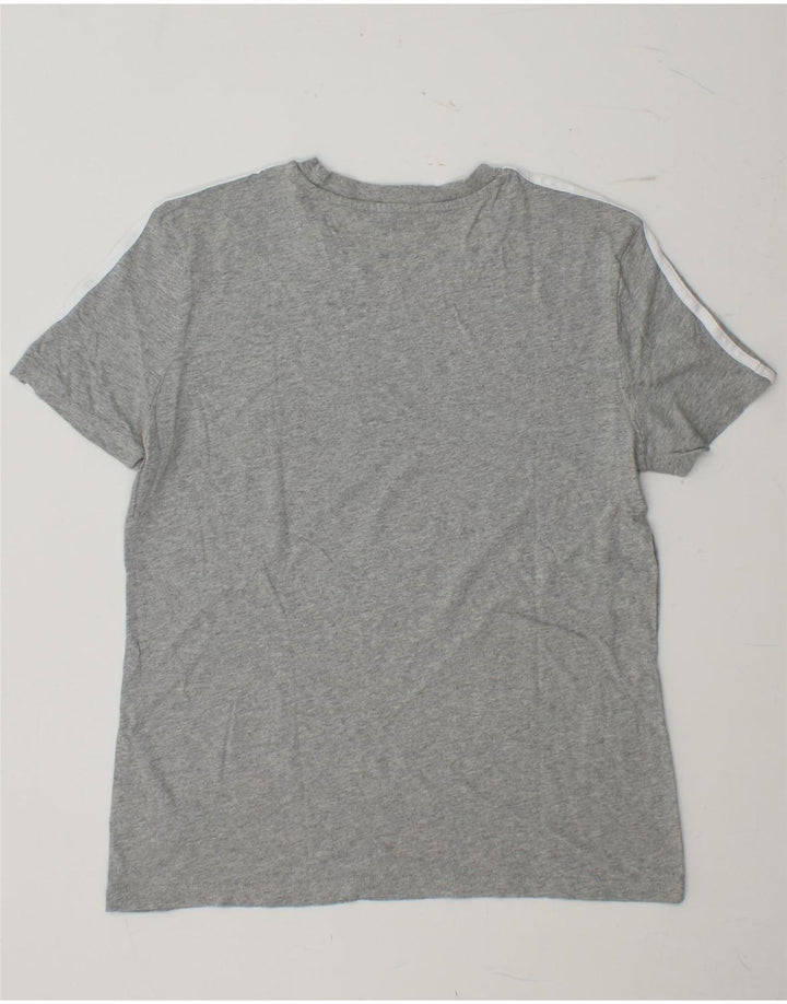 ADIDAS T-Shirt Femme Top UK 16/18 Large Gris Coton