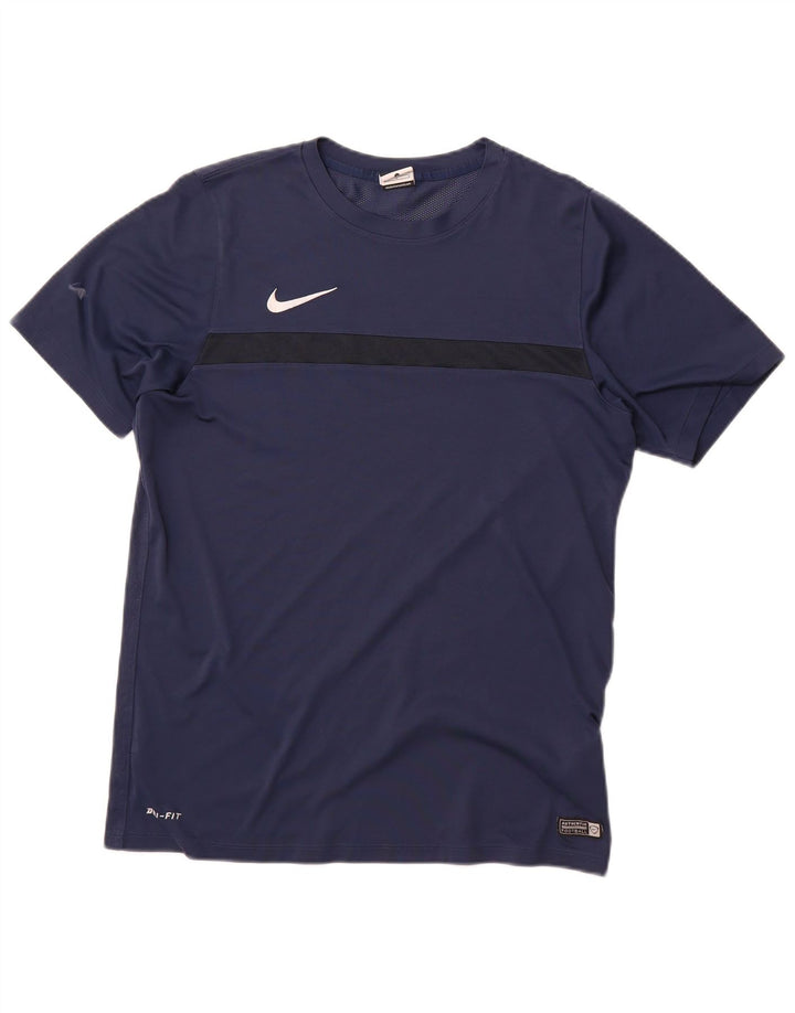 Nike Hommes Dri Fit T-Shirt Haut Large Bleu Marine Polyester