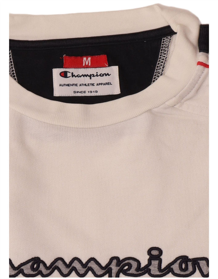Champion Sweat-Shirt Graphique Homme Blanc Moyen Colorblock