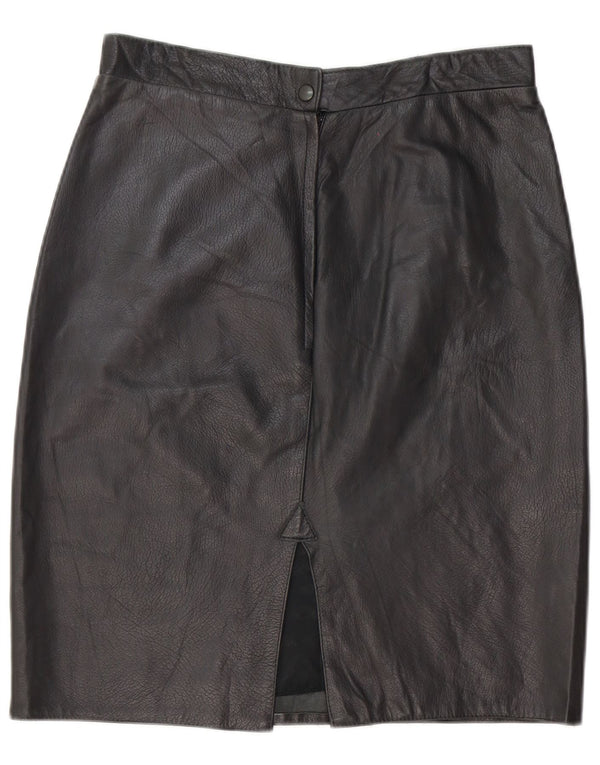 jupe en cuir taille haute femme vintage Large W30 Noir