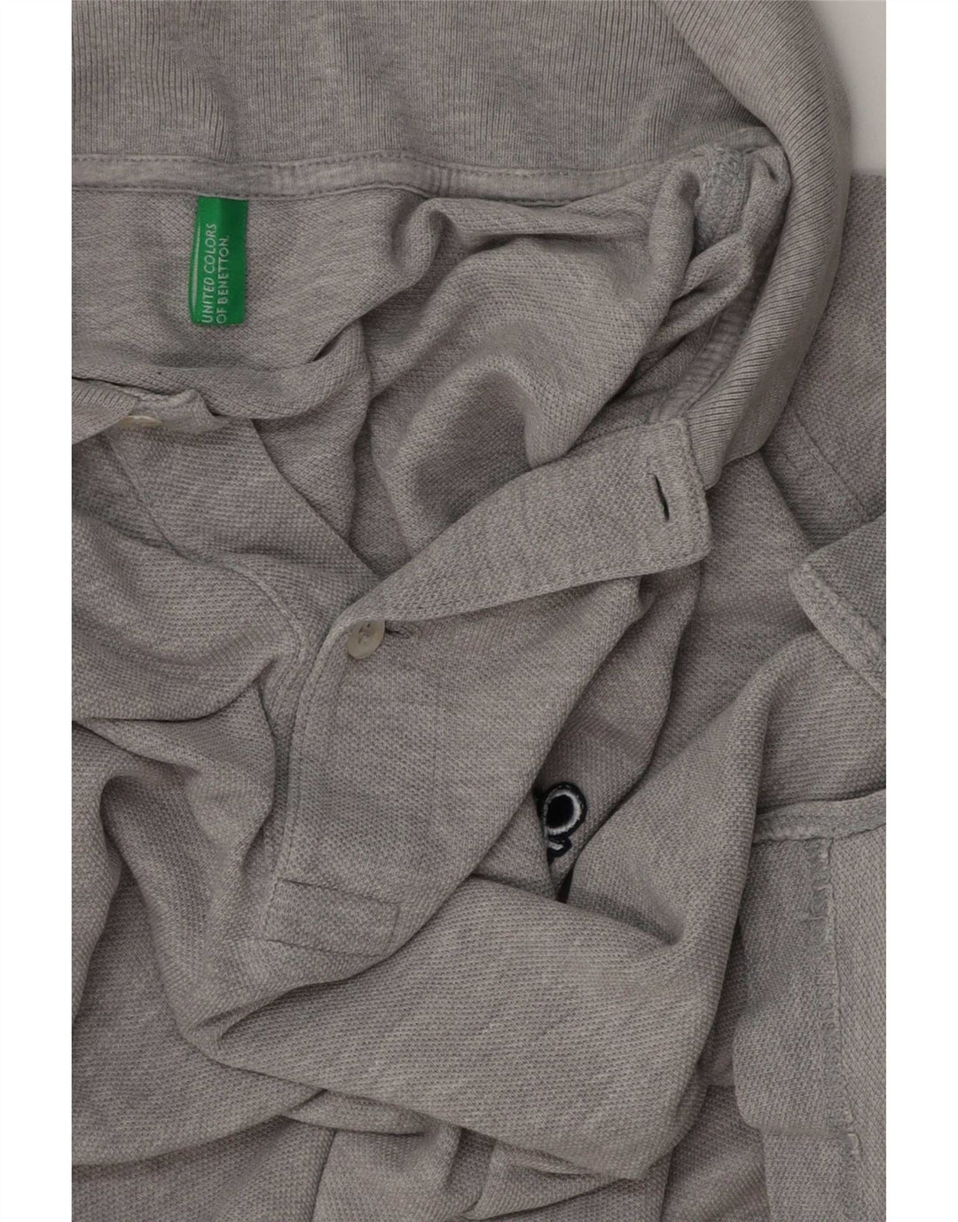 Benetton Polo Homme Gris Moyen Moucheté