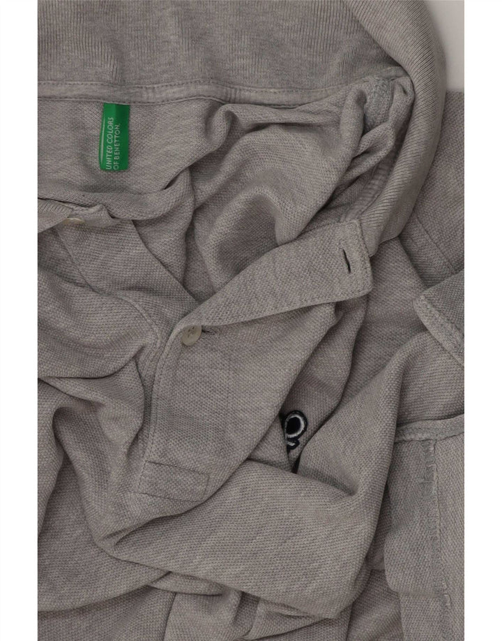 Benetton Polo Homme Gris Moyen Moucheté
