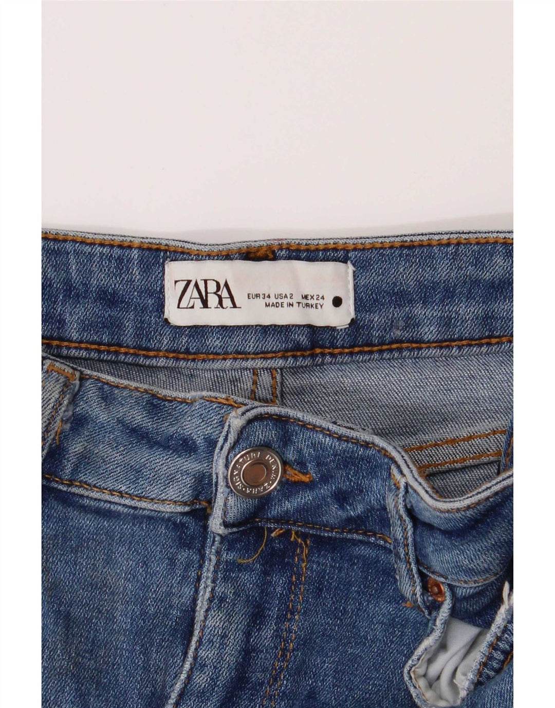 Zara Jean évasé pour femme EU 34 2XS W24 L30 Bleu