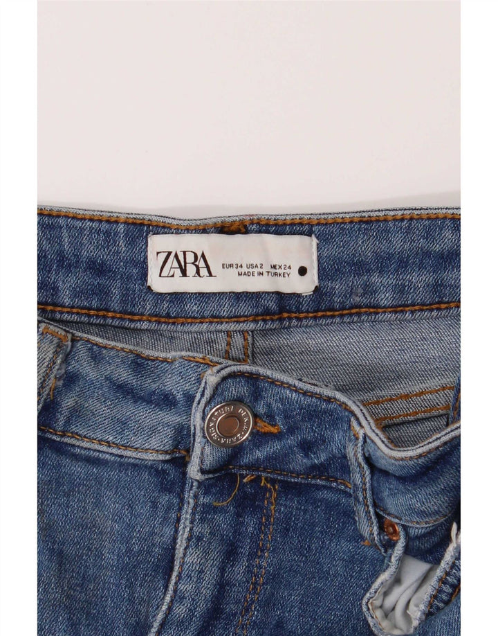 Zara Jean évasé pour femme EU 34 2XS W24 L30 Bleu