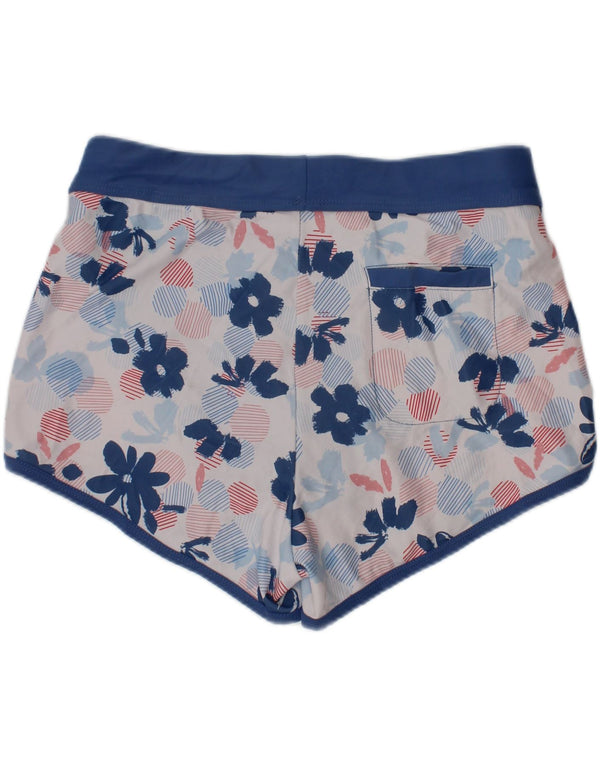 Eddie Bauer Girls Swimming Shorts 10-11 Years Medium Blue Floral Polyester