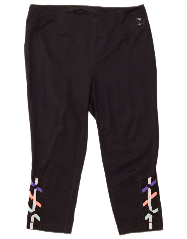 Fila Femmes Capri Leggings UK 16 Large Noir Nylon