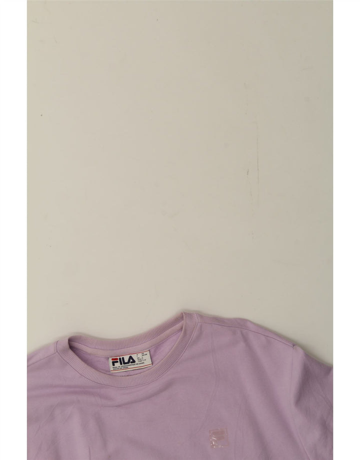 FILA Womens Oversized Sweatshirt Jumper UK 16 Large Purple Cotton Vintage Fila and Second-Hand Fila from Messina Hembry 