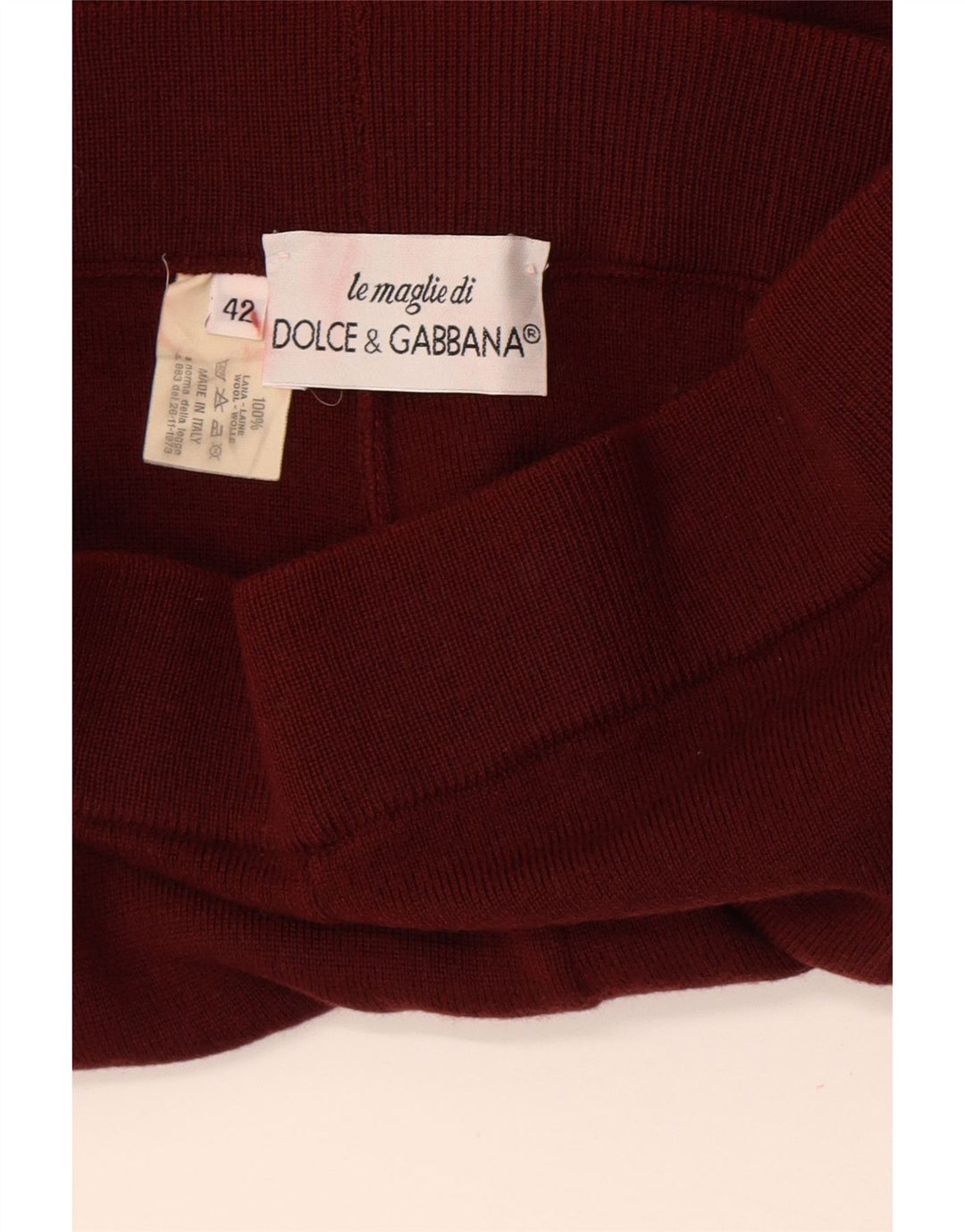 Dolce & Gabbana Leggings en tricot pour femme IT 42 laine marron moyen