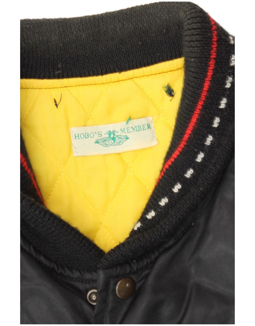 vintage Mens Rembourré Bomber Jacket UK 40 Grand Noir Polyamide